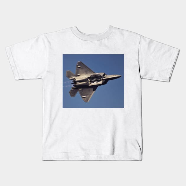 F-22 Raptor afterburner Kids T-Shirt by acefox1